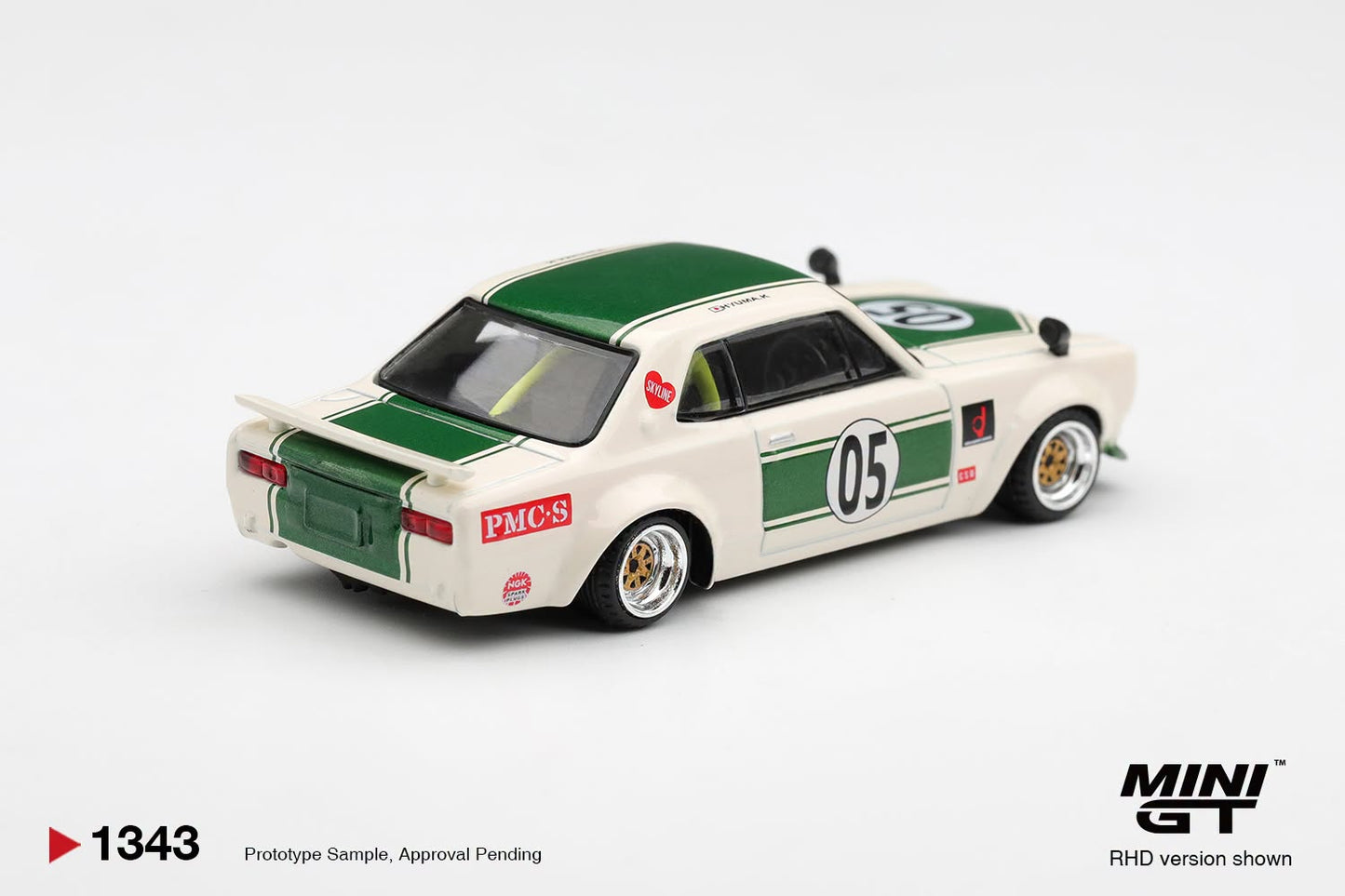*Pre-Order* Mini GT No.1343 Nissan Skyline LB-WORKS "HAKOSUKA" White / Green