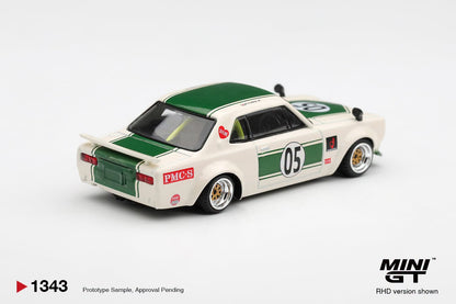 *Pre-Order* Mini GT No.1343 Nissan Skyline LB-WORKS "HAKOSUKA" White / Green
