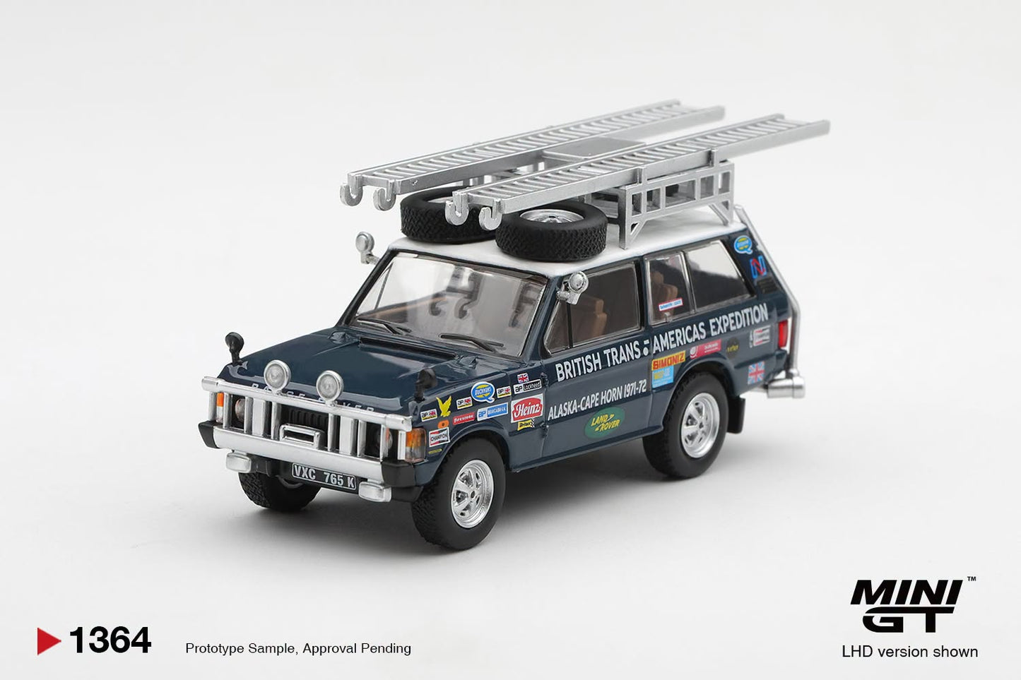 *Pre-Order* Mini GT No.1364 Range Rover 1971 British Trans-Americas Expedition (VXC-765K)