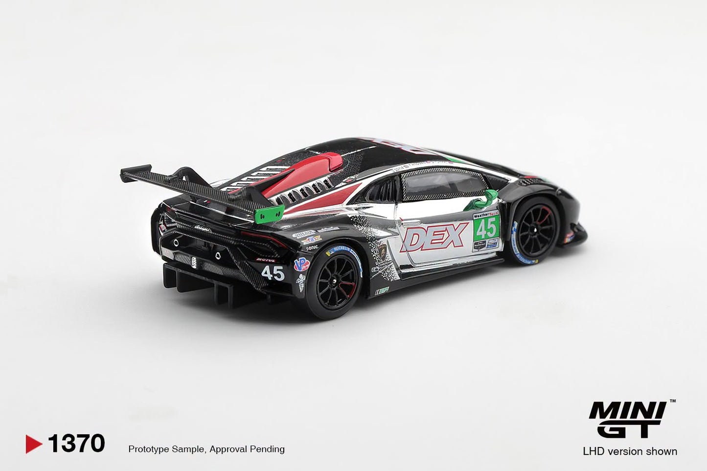 *Pre-Order* Mini GT No.1370 Lamborghini Huracan GT3 EVO2 #45 DEX Wayne Taylor Racing 2025 IMSA Chevrolet Grand Prix Class Winner