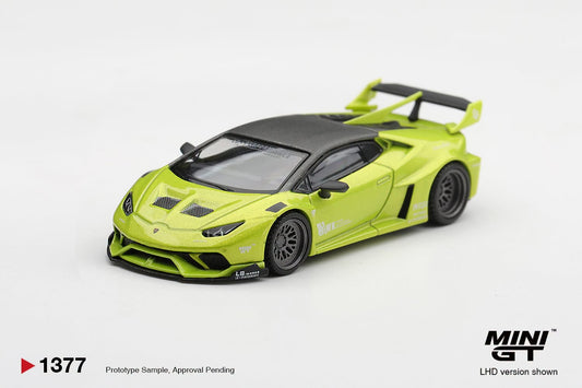 *Pre-Order* Mini GT No.1377 Lamborghini Huracán LB★WORKS Lime Metallic