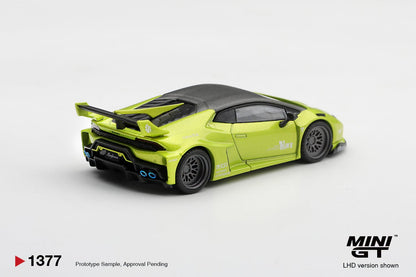*Pre-Order* Mini GT No.1377 Lamborghini Huracán LB★WORKS Lime Metallic