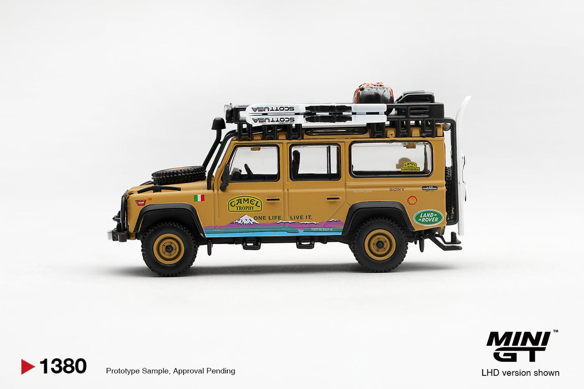 *Pre-Order* Mini GT No.1380 Land Rover Defender 110 1998 Camel Trophy Tierra del Fuego CT.24 Italy