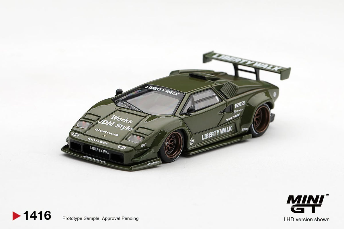 *Pre-Order* Mini GT No.1416 Lamborghini Countach LB-WORKS Army Green