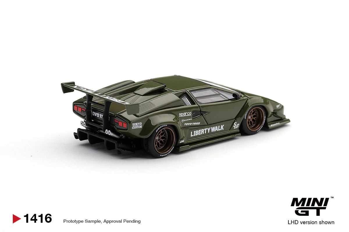 *Pre-Order* Mini GT No.1416 Lamborghini Countach LB-WORKS Army Green