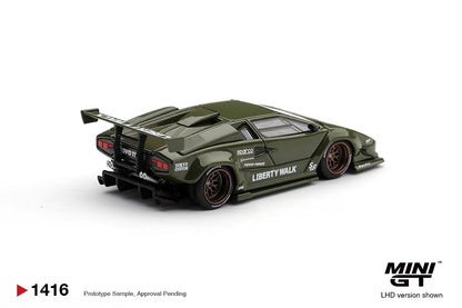 *Pre-Order* Mini GT No.1416 Lamborghini Countach LB-WORKS Army Green
