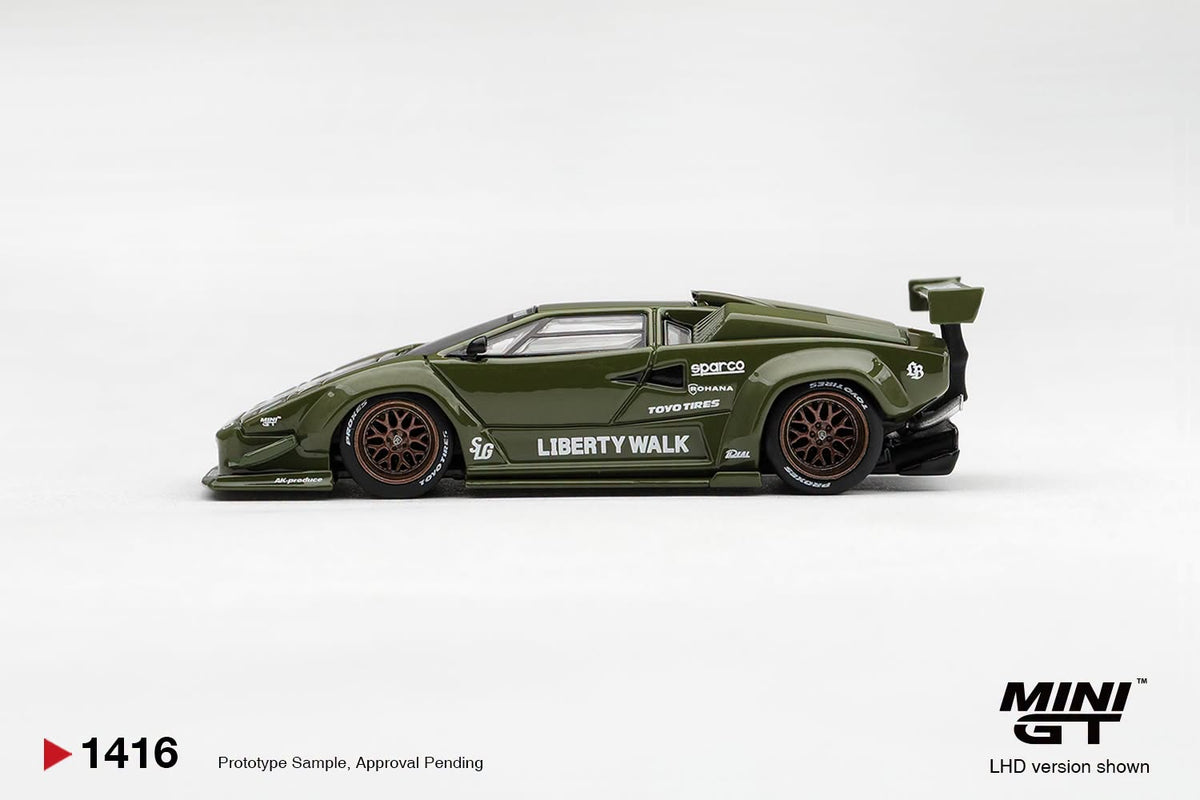 *Pre-Order* Mini GT No.1416 Lamborghini Countach LB-WORKS Army Green