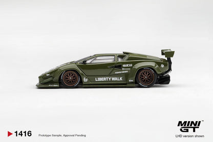 *Pre-Order* Mini GT No.1416 Lamborghini Countach LB-WORKS Army Green