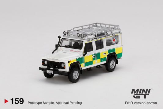 Mini GT No.159 Land Rover Defender 110 British Red Cross Search & Rescue (White) - US Exclusive (Blister Pack)