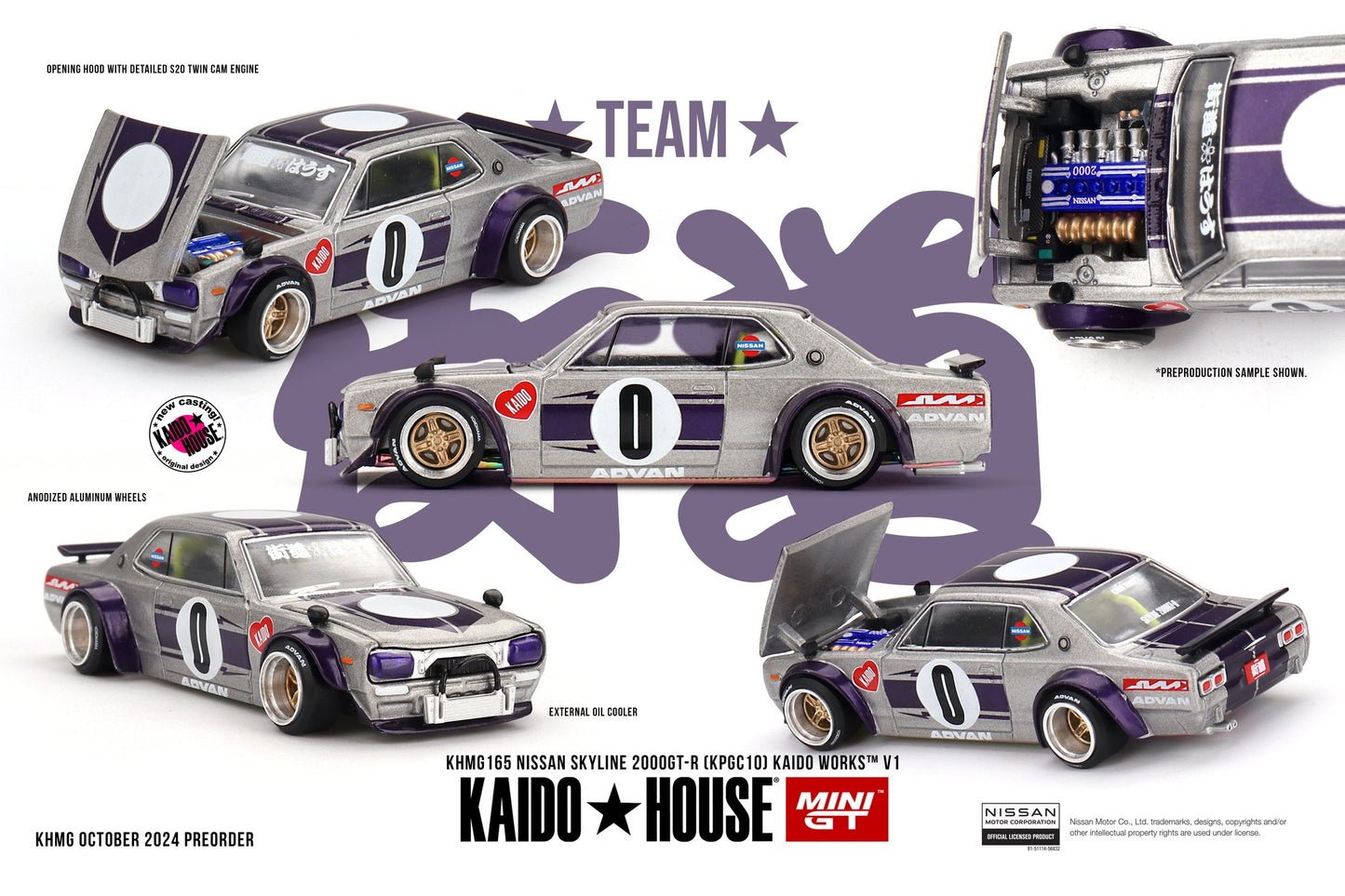 *Pre-Order* Mini GT x Kaido House No.165 Nissan Skyline 2000GT-R (KPGC10) KAIDO WORKS V1