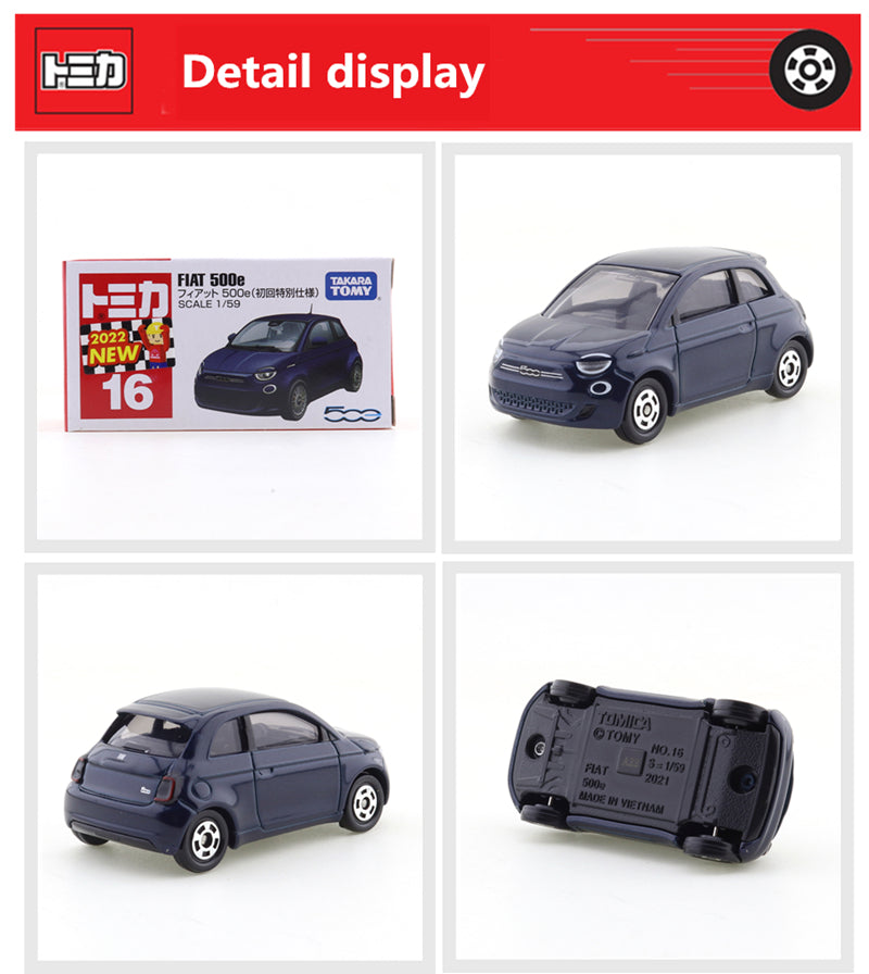 Tomica No.16 Fiat 500e (Dark Blue) - First Edition