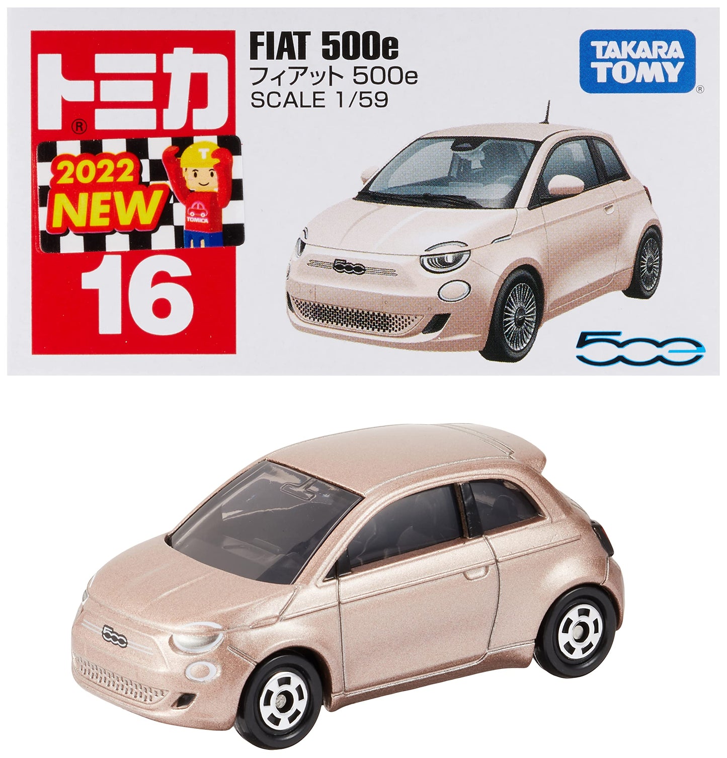 Tomica No.16 Fiat 500e (Pink)