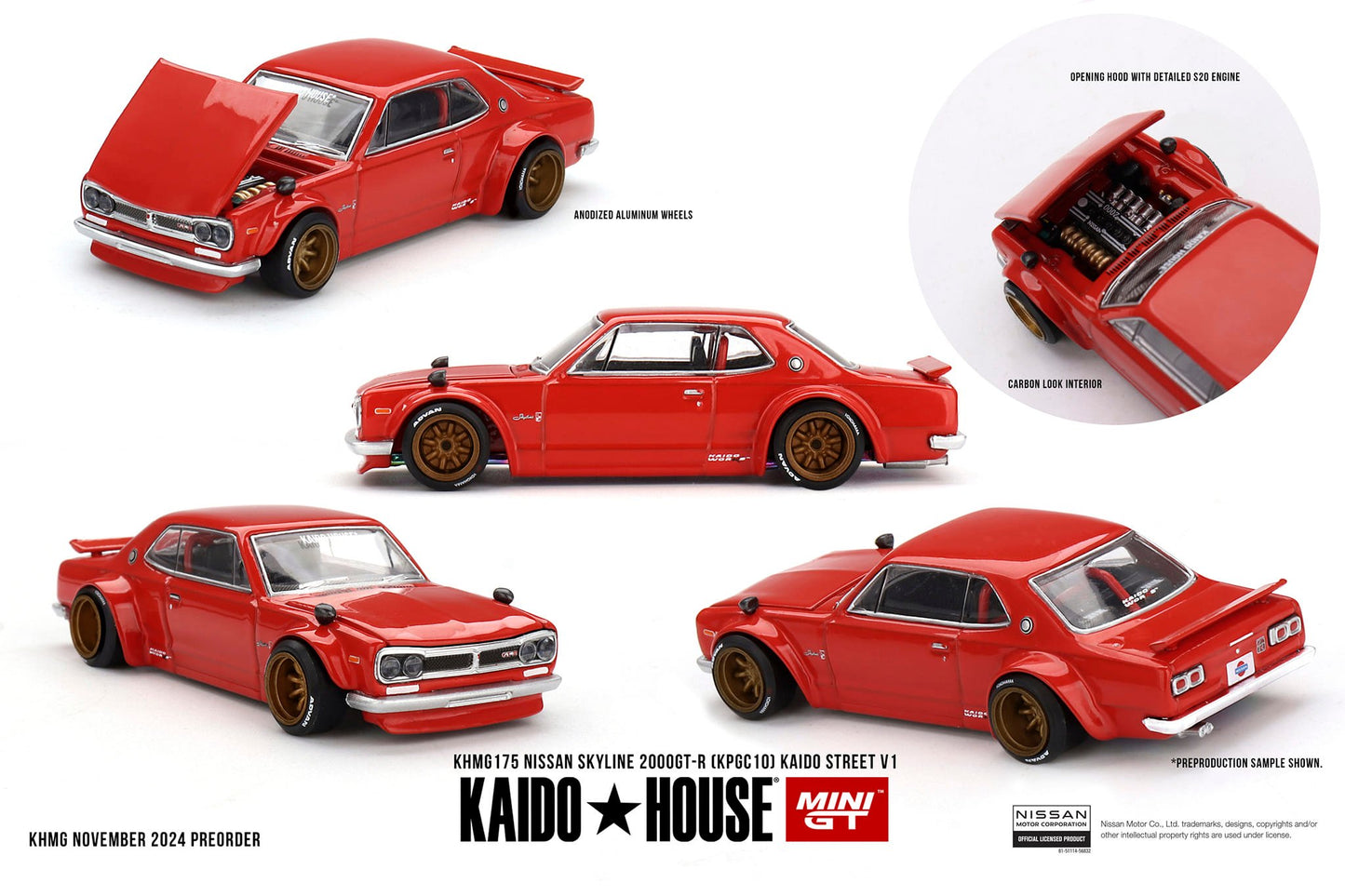 *Pre-Order* Mini GT x Kaido House No.175 Nissan Skyline 2000GT-R (KPGC10) KAIDO STREET V1