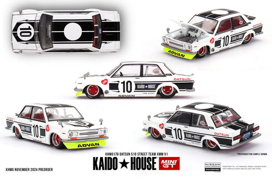 *Pre-Order* Mini GT x Kaido House No.176 Datsun 510 Street Team XMM V1