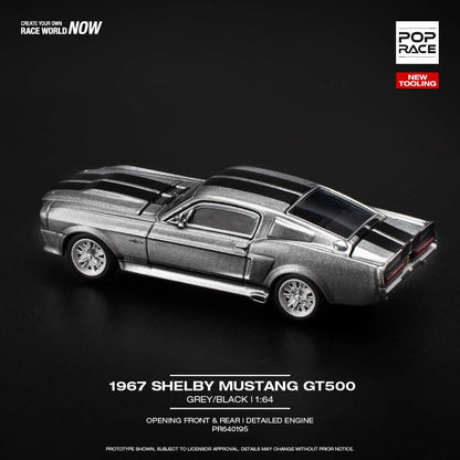 *Pre-Order* Pop Race 1967 Shelby Mustang GT500 - Grey/Black