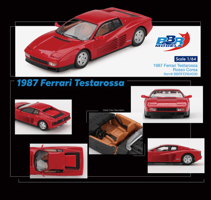 *Pre-Order* BBR Models 1987 Ferrari Testarossa Rosso Corsa