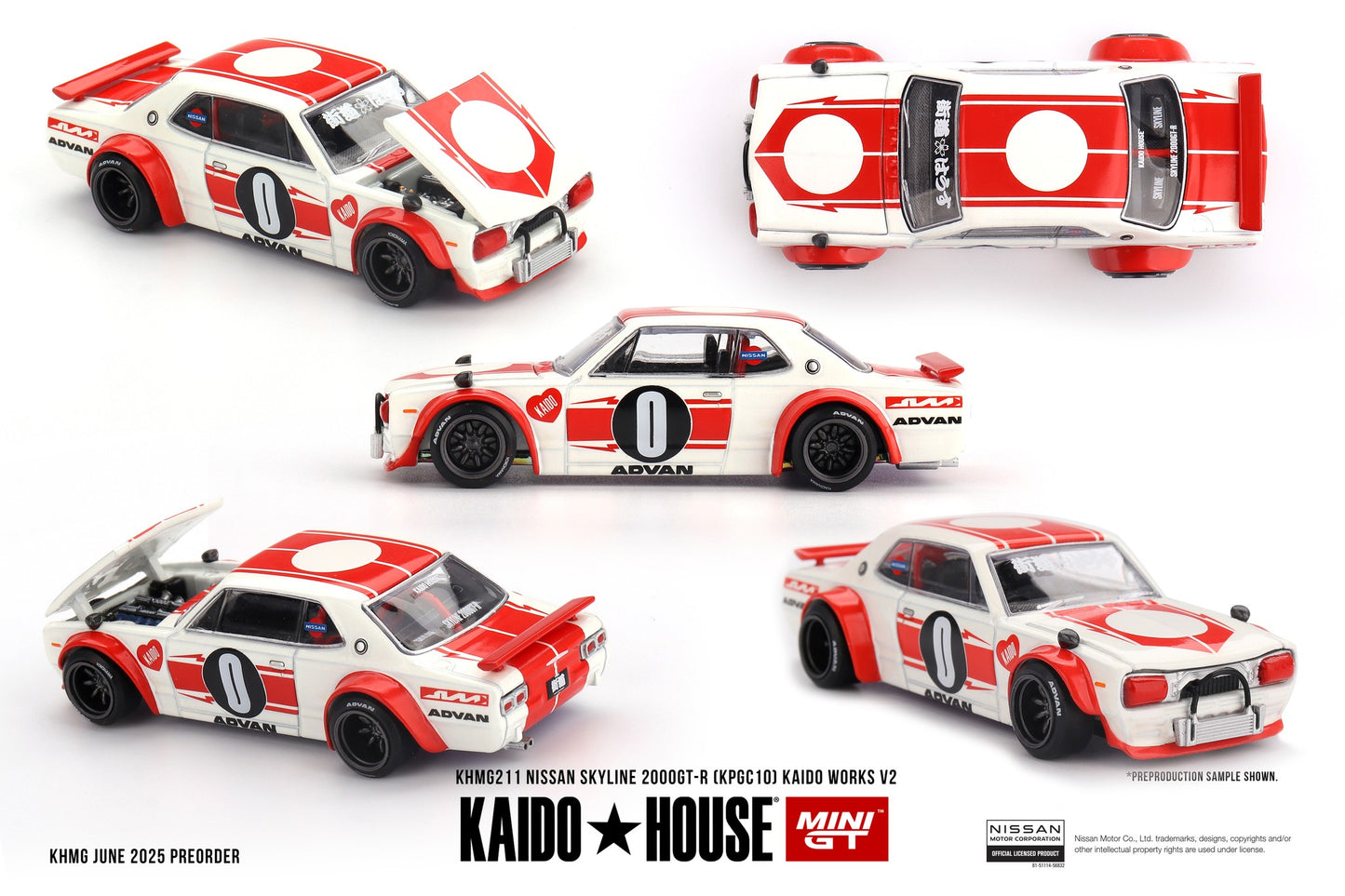 *Pre-Order* Mini GT x Kaido House No.211 Nissan Skyline 2000GT-R (KPGC10) Kaido Works V2