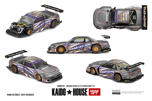 *Pre-Order* Mini GT x Kaido House No.235 Nissan Silvia S13-R KAIDO DRIFT V1