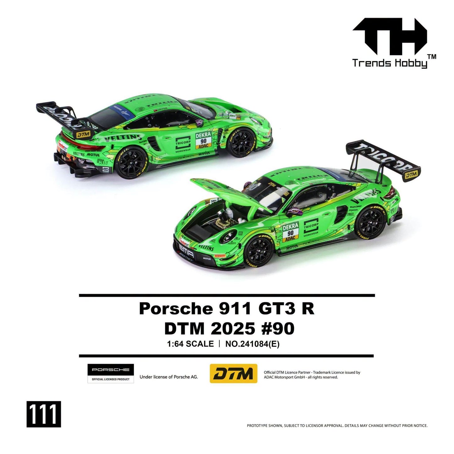 *Pre-Order* Trends Hobby No.241084(E) Porsche 911 GT3 R DTM 2025 - #90 Green