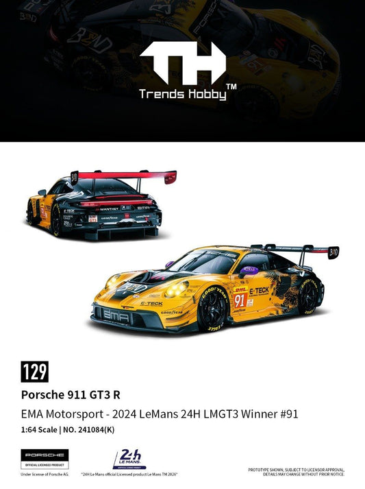 *Pre-Order* Trends Hobby No.241084(K) Porsche 911 GT3 R EMA Motorsport - 2024 LeMans 24H LMGT3 Winner #91