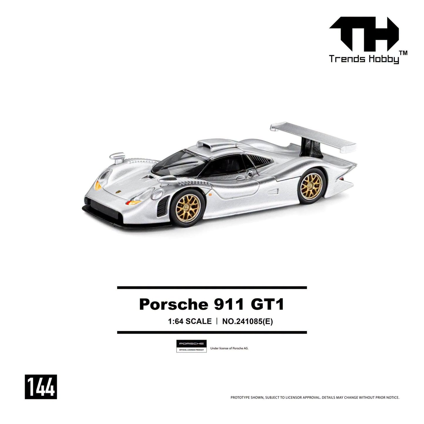 *Pre-Order* Trends Hobby No.241085(E) Porsche 911 GT1 1988 - Silver