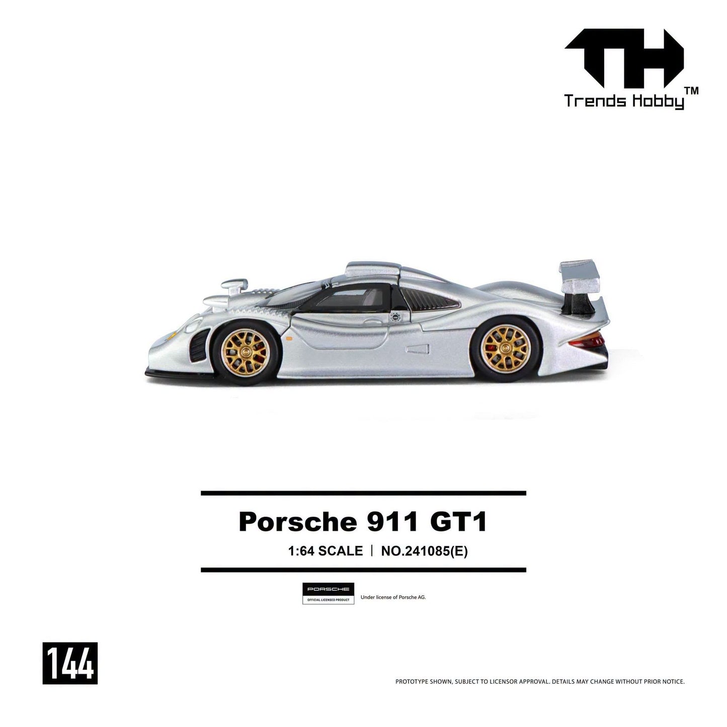 *Pre-Order* Trends Hobby No.241085(E) Porsche 911 GT1 1988 - Silver
