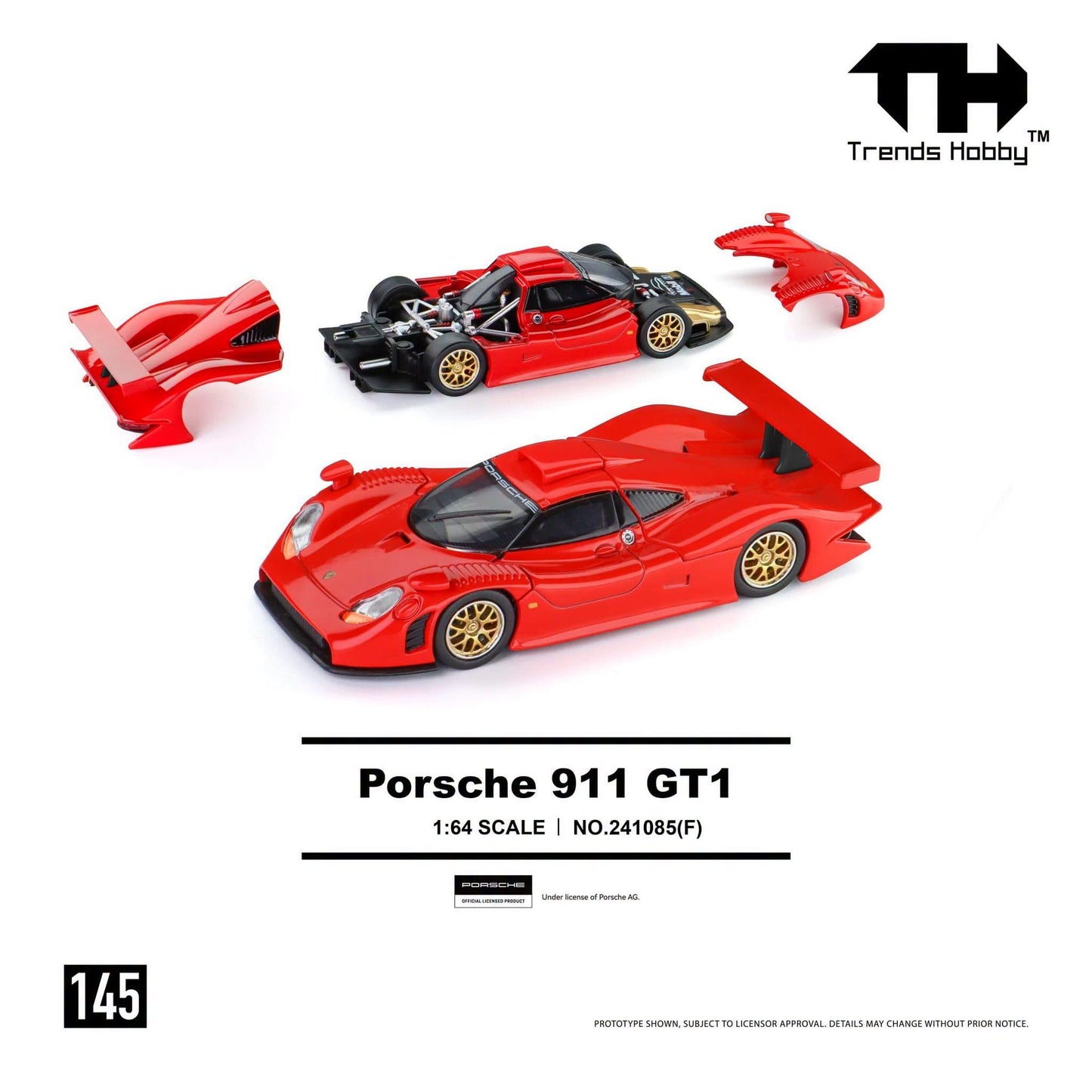 *Pre-Order* Trends Hobby No.241085(F) Porsche 911 GT1 1988 - Red
