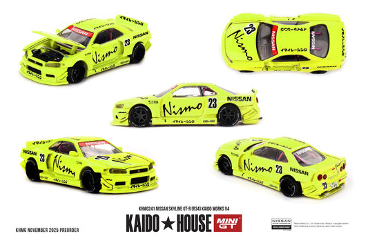 *Pre-Order* Mini GT x Kaido House No.241 Nissan Skyline GT-R (R34) Kaido Works V4