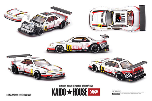 *Pre-Order* Mini GT x Kaido House No.251 Nissan Silvia S13-R Circuit Spec V1
