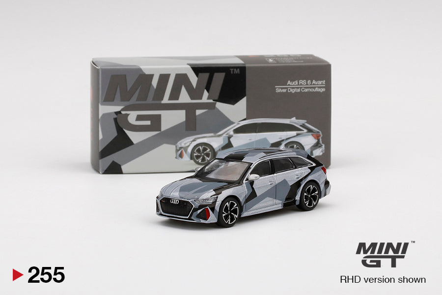 Mini GT No.255 Audi RS 6 Avant Silver Digital Camouflage (China Exclusive Model)