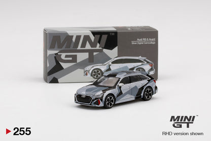 Mini GT No.255 Audi RS 6 Avant Silver Digital Camouflage (China Exclusive Model)