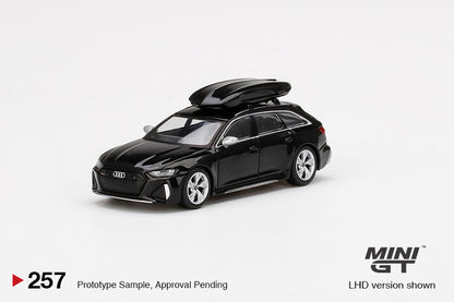 Mini GT No.257 Audi RS 6 Avant Mythos Black Metallic w/ Roof Box