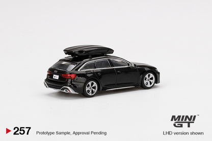 Mini GT No.257 Audi RS 6 Avant Mythos Black Metallic w/ Roof Box