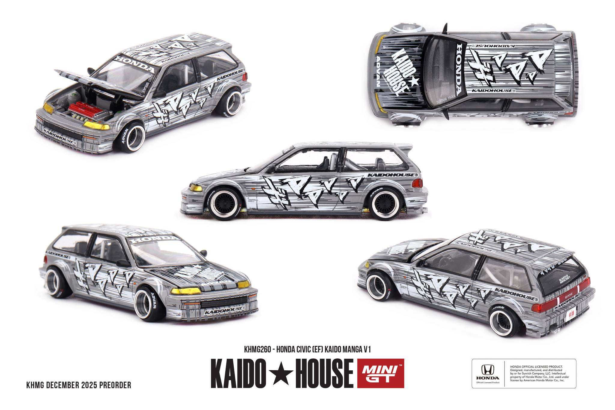 Pre-Order* Mini GT x Kaido House No.260 Honda Civic (EF) Kaido