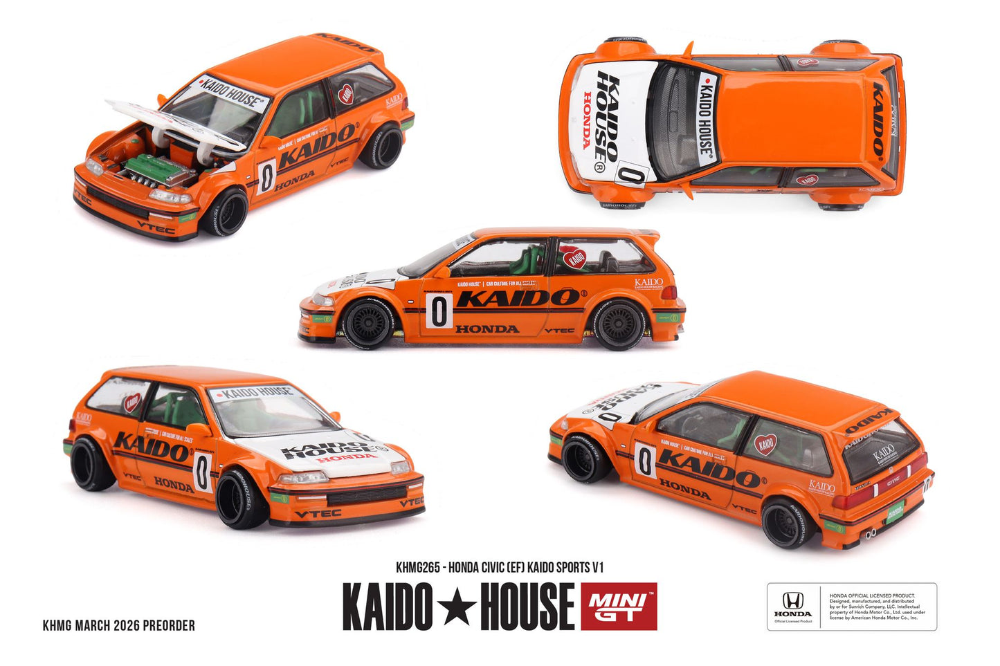 *Pre-Order* Mini GT x Kaido House No.265 Honda Civic (EF) Kaido Sports V1
