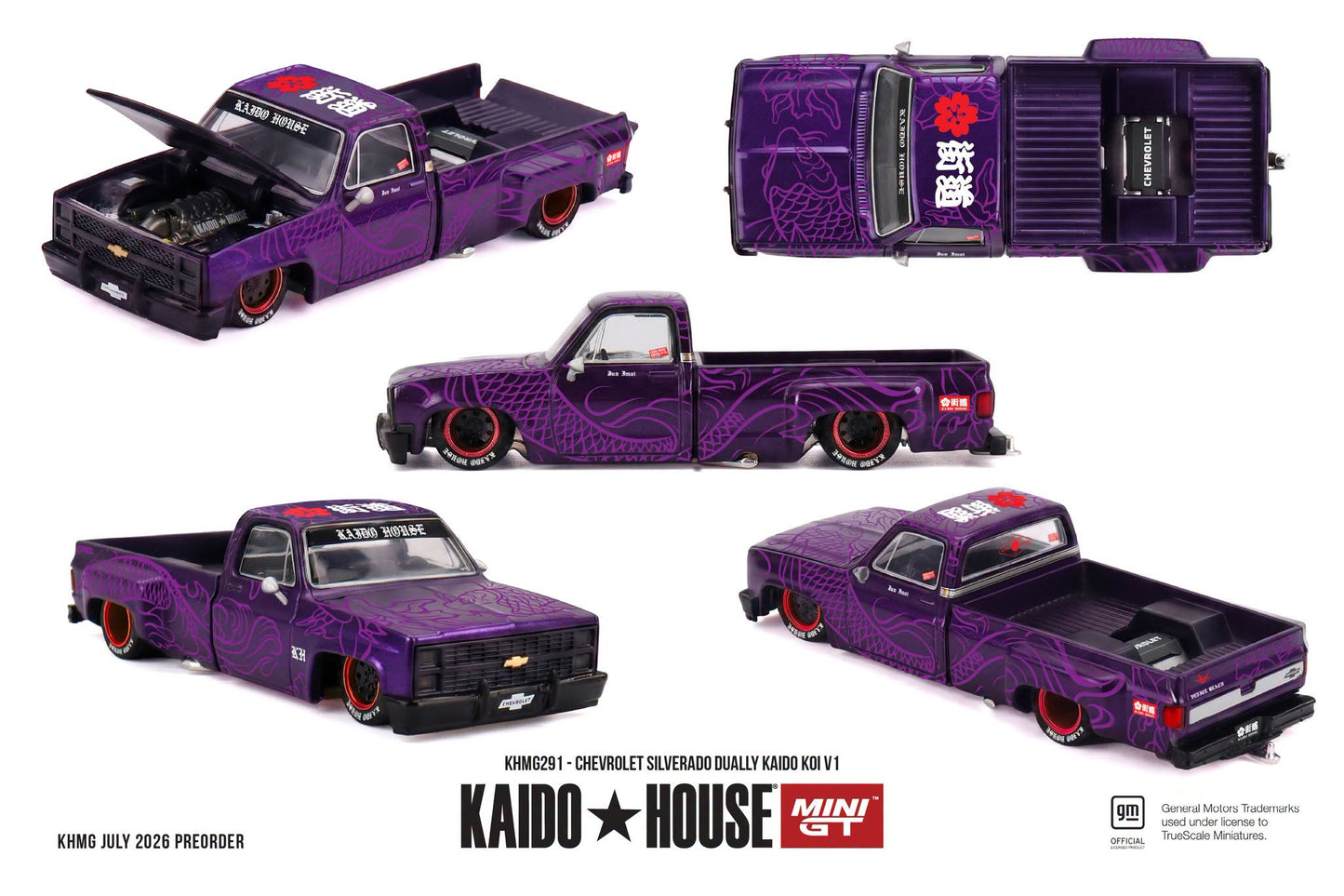 *Pre-Order* Mini GT x Kaido House No.291 Chevrolet Silverado Dually KAIDO Koi V1