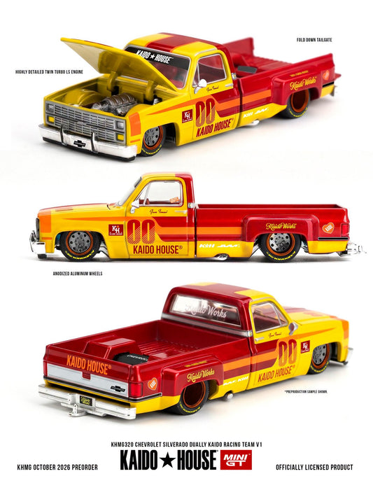 *Pre-Order* Mini GT x Kaido House No.320 Chevrolet Silverado Dually Kaido Racing Team V1