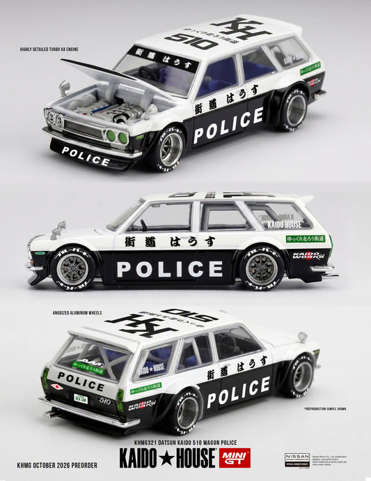 *Pre-Order* Mini GT x Kaido House No.321 Datsun KAIDO 510 Wagon Police