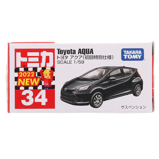 Tomica No.34 Toyota Aqua (Black) - First Edition
