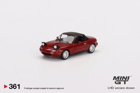 Mini GT No.361 Mazda Miata MX-5 (NA) Classic Red Headlight Up/Soft Top