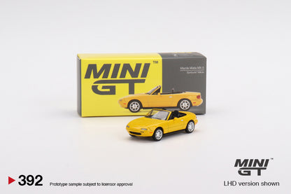 Mini GT No.392 Mazda Miata MX-5 (NA) Sunburst Yellow