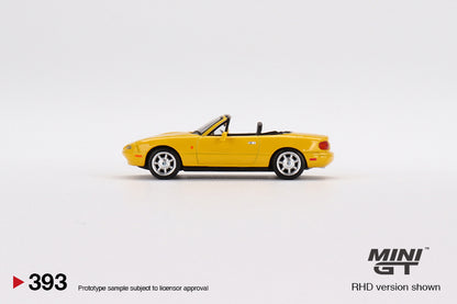 Mini GT No.393 Eunos Roadster Sunburst Yellow