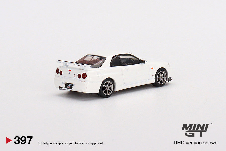 Mini GT No.397 Nissan Skyline GT-R (R34) V-Spec N1 White