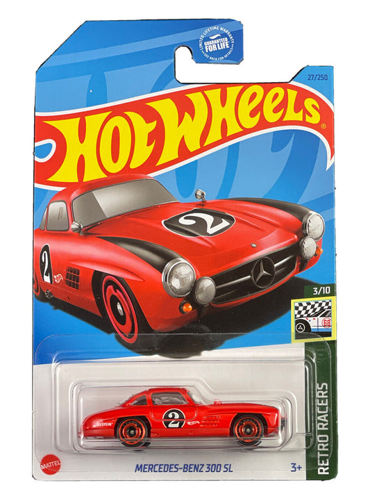 Hot Wheels Retro Racers 3/10 Mercedes-Benz 300SL (Red) - Japanese Card
