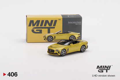 Mini GT No.406 Bentley Mulliner Bacalar Yellow Flame