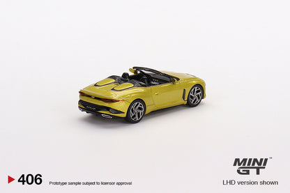 Mini GT No.406 Bentley Mulliner Bacalar Yellow Flame