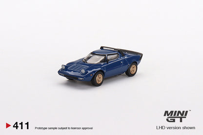 Mini GT No.411 Lancia Stratos HF Stradale Bleu Vincennes