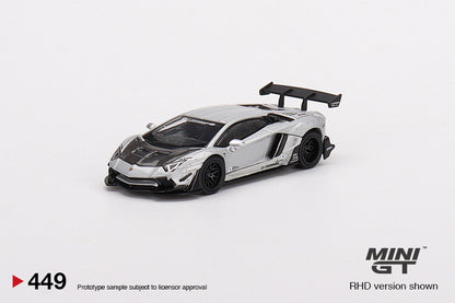 Mini GT No.449 LB★WORKS Lamborghini Aventador Limited Edition Matt Silver