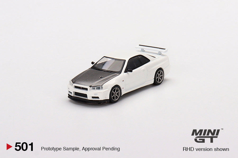 Mini GT No.501 Nissan Skyline GT-R (R34) V-Spec II N1 White