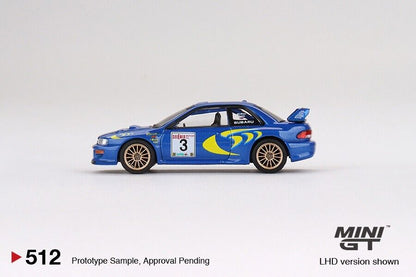 Mini GT No.512 Subaru Impreza WRC97 1997 Rally Sanremo Winner #3